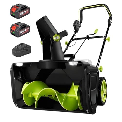 Snow Blower Cordless, 40V Snowblower Battery Powered 3500 W Brushless Motor, 20" Path, 25ft Max Throw, LED Lights for Driveway and Entryway