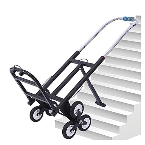 GAOFEMZ Hand Trucks Hua Foldable Trolley, Portable Stair Climbing Hand Truck Luggage Cart, 150kg Capacity Handcart with 6 Wheels, Heavy Steel