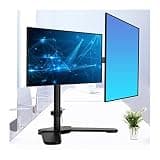 Listed TV Mount Dual Monitor Stand Arm for 10-27" Two Monitor, Freestanding Desk Stand, Heavy-Duty Fully Adjustable Mount Arms with VESA 75x75mm