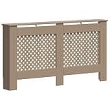 Favemtsl Radiator Cover 59.8"x7.5"x32.1" MDF Radiator Cabinet with Honeycomb Pattern Cross Design, Decorative Heater Cover Shelf for Living Room and Home Office