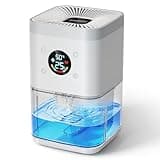 Small Dehumidifier for Bedroom 63oz Auto Dehumidify (60/70%) & Continuous Mode, 35dB Ultra Quiet for Bathroom Apartment Home Closet RV, Portable Auto Defrost & Auto Shut-Off, 7-Color & Timer, White