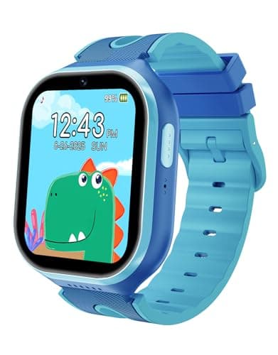 Smart Watch for Kids, Girls Gifts Toys for Age 5-12, Kids Watch with Games Camera Vedio Music Player Voice Recorder Alarm Clock Calculator Pedometer Birthday Gifts for Ages 7 8 9 10 12 (Light Blue)