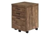 KBlorft 25" Modern Office Storage Cabinet, Lateral File with Smooth Drawer Glides, File Chest with Lock with Rolling casters for workspace Organization, Brown