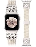 TOYOUTHS Thin Braided Magnetic Band Compatible with Apple Watch Bands 42/44/45/46/49mm Women, Slim Dressy Celtic Metal Stretchy Elastic Sport Strap for iWatch Series 11 10 9 8 7 6 5 4 SE/Ultra 3 2 1