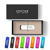 Kacenray Custom Swivel Flash Drive, Personalized Rotary Thumb Drive with Logo for Wedding Photographers, Business Giveaways, Corporate Seminars, with Optional Presentation Box (100,256 MB)