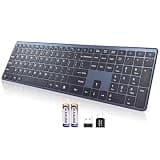 Wireless Keyboard-2.4G USB-A/Type-C Ultra Slim Quiet Full Size PC Computer Keyboard,19 Multimedia Key,Number Pad,Plug&Play,Lag-Free Ergo,Long Battery life for Tablet,Laptop,Smart TV,MAC,Windows,QWERTY