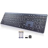 Wireless Keyboard-2.4G USB-A/Type-C Ultra Slim Quiet Full Size PC Computer Keyboard,19 Multimedia Key,Number Pad,Plug&Play,Lag-Free Ergo,Long Battery life for Tablet,Laptop,Smart TV,MAC,Windows,QWERTY