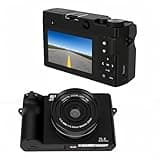 Wisoqu Mirrorless Camera Retro Camera Travel 5K Digital 75MP Vlog 18X Digital Zoom Pop Up Flash 3 Inch Screen WiFi App Connection for Travel