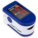 Zacurate Fingertip Pulse Oximeter Blood Oxygen Saturation Monitor with Batteries and Lanyard Included (Sapphire Blue)