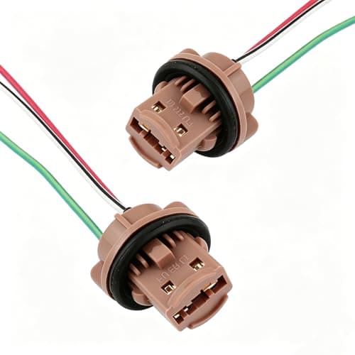 AurLunUs 2 Pack 7443 Brake Light Bulb Holder, Waterproof Insulation Plastic Female Adapter, Female Socket Pigtail Harness Connector, for 7443/T20 Bulb Mounting Assembly