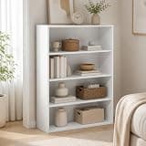 Furevol 4-Tier Bookcase, Bookshelf with Open Storage Shelf, Book Shelf, 9.3 x 31.3 x 41.8, for Living Room, Home Office, White