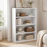 Furevol 4-Tier Bookcase, Bookshelf with Open Storage Shelf, Book Shelf, 9.3 x 31.3 x 41.8, for Living Room, Home Office, White