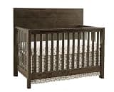 Pemberly Row Dovetail Contemporary Wood Convertible Crib, Graphite Gray Finish, Solid Hardwood, 4-in-1 Design with Adjustable Heights, Sturdy Nursery Furniture, Converts to Toddler, Day, or Full Bed