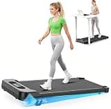 HomeFitnessCode Walking Pad, 5MPH Under Desk Treadmill Portable for Office & Home, Wider Running Belt, Remote Control, LED Display, 300 LB Capacity, Glossy Black
