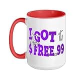 Purple Color Got It For Free Purple Graphic Ceramic Mug, Red/White, 15oz