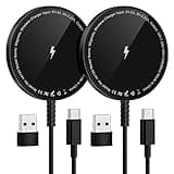 Magnetic Wireless Charger for iPhone: Compatible with Magsafe Charger iPhone 17 16 15 14 13 12 Series & Airpods 4 3 2 Pro-Fast 15W Max Charging Pad Strong Magnet, Dual USB-C/A Ports-Home Office Travel