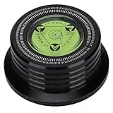 Record Weight Stabilizer Aluminum Turntable Disc Clamp with Bubble Level for Record Player, Universal 7mm Spindle Stabilizer for Enhanced Sound Quality (Black)