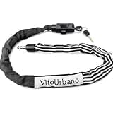 VitoUrbane Heavy Duty Bike Chain Lock with Keys - 40 Inch Anti-Theft Bicycle Chain Lock for Bike, Scooter, E-Bike, Gate and Fence, Steel Chain with Protective Sleeve, 2 Keys Included