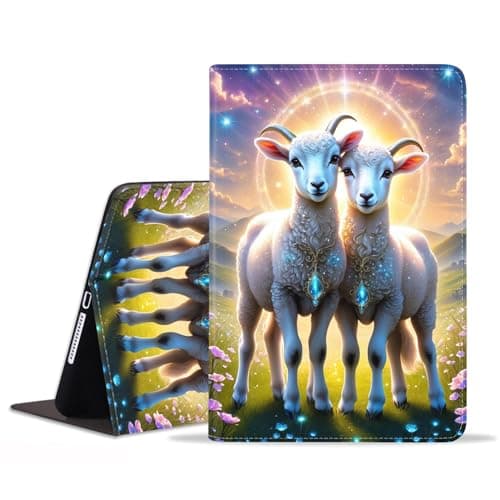 stmedazm Case for Samsung Galaxy Tab S8 2022 & S7 2020 11 inch (SM-X700/X706/T870/T875/T878), Premium PU Leather Folding Stand Cover with Auto Wake/Sleep - White Goat