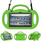 Lainergie Kids Case for All-New 7 Tablet, Lightweight Shockproof 7in Tablet Case with Handle Stand and Kickstand - Green