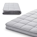 Jamdok 3Inch Small Single Mattress Topper Cover(Only Cover),Cot Mattress Protector Bedding,Foam and Latex Mattress Cover with Zipper,Pillow Top and Bottom(72 x 24”) Gray