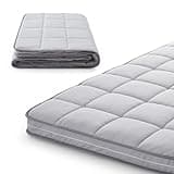 Jamdok 3Inch Small Single Mattress Topper Cover(Only Cover),Cot Mattress Protector Bedding,Foam and Latex Mattress Cover with Zipper,Pillow Top and Bottom(72 x 24”) Gray