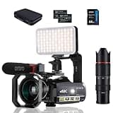 ORDRO AC3 4K Camcorder Zoom Lens Combo UHD Video Camera IR Night Vision Vlogging Camera for YouTube Digital Zoom Recorder