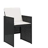 DXKDUSOKJ 4-Piece Outdoor Dining Chairs with Cushions, Foldable Black PE Rattan Patio Chair Set of 4, 21.3 x 19.9 x 31.1 Inches, 242.5 lbs Capacity per Seat, Cream Cushions