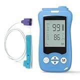 Overnight Pulse Oximeter, Medical Grade Accuarcy SpO2 & Pulse Rate Continuous Pulse Oximeter Pediatric Blood Oxygen Saturation Monitor Handheld Infant with Adjustable Alarms