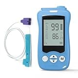 Overnight Pulse Oximeter, Medical Grade Accuarcy SpO2 & Pulse Rate Continuous Pulse Oximeter Pediatric Blood Oxygen Saturation Monitor Handheld Infant with Adjustable Alarms