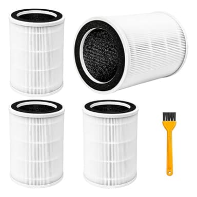 4 Pcs HAP606 Replacement Filter Compatible with VisionAir HAP606/FreAire HAP606/ECOSELF HAP609 Air Purifiers, 3-Stage Filtration for Cleaner Air
