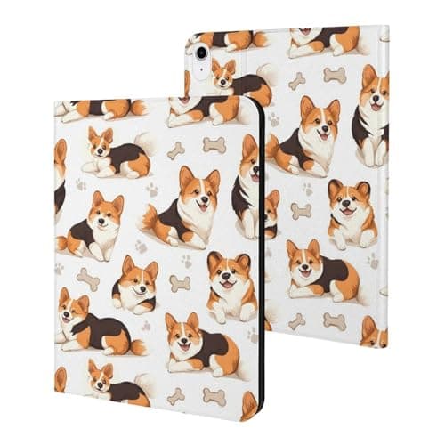 Compatible with iPad A16 Case 11 Inch 2025, Cute Corgi Dogs Print Compatible with iPad 10th Generation Case 10.9 Inch 2022, Slim Tablet Cover for I Pad with Stand Auto Wake/Sleep