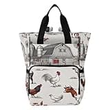 Nesatuwa Rustic Farmhouse Animals Diaper Bag Backpack Waterproof Large Capacity Multifunctional Diaper Bags with Insulated Pockets and Stroller Straps Travel Backpack for Baby Girl/Boy