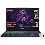 msi Cyborg 15 Gaming AI Laptop | 15.6" FHD IPS 144Hz | AMD 8-core Ryzen 9 270 (>i9-12950HX) | 16GB DDR5 1TB SSD | GeForce RTX 5060 GDDR7 Up to 572 Tops | 4-Zone RGB Backlit Win11Pro w/DLCA Accessory