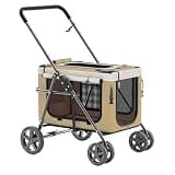 Lightweight Pet Cart,Foldable Travel Trolley for Small and Medium-Sized Dogs and Cats,Perfect for Outdoor Adventure and Comfort(C)