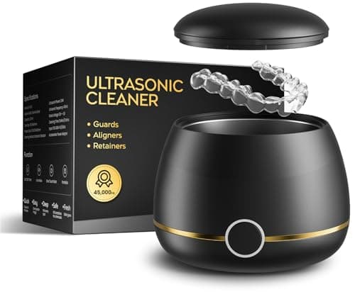 Dental Ultrasonic Retainer Cleaner Pod: Nicwell Morning Cleaning Silent Operation - Stain-Free Confidence for Married Women 200ml Tank