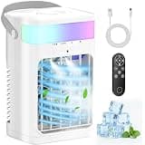 Portable Air Conditioners,Air Conditioner,Ac Unit with 1600ML Water Tank,2 Spray Ports,3 Wind Speeds,3 Timers,10 kinds of Colorful Lights,Portable Ac Units for Room Camping Car Office