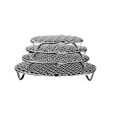 1Pcs Stainless Steel Round Air Fryer Rack With Legs Stackable Grid Grilling Rack For Home Kitchen Oven Steamer Cooker(26cm)