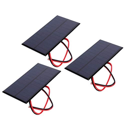 3pcs DC 6V 1W Polycrystalline Solar Panel Cell Power Module, Coated Solar Charger Panel with 30cm Cable for DIY Solar Lawn Lights, Small Electronics and Science
