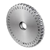 Manual Steel Character Wheel for Metal Label Stamping, 2‑6mm Font Height, 40 Characters (Numbers, Uppercase Letters, Symbols) – Nameplate Printing Tool(B,2mm)