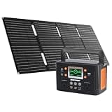 HOWEASY Portable Power Station with Foldable 60W Solar Panel,260W Solar Generator with PD 65W,110V Pure Sine Wave AC Outlet for Outdoor Camping Trip Home Backup Emergency
