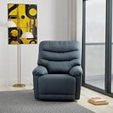 Glider Recliner with Manual Footrest in Grey and Blue