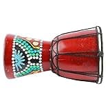 Omquot Wooden Djembe, African Drum, Hand Percussion Instrument, Net Sound for Children and Adults, 7.9 Inch Solid Wood
