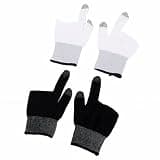 Erchineko Mobile Gaming Gloves, High Sensitive Seamless Touchscreen Gaming Finger Sleeves, Precision Control Gloves for Mobile COD, Anti Slip Breathable Game Finger Sleeve (Black and White)