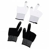 Generic Mobile Gaming Gloves High Sensitive Seamless Touchscreen Gaming Finger Sleeves for, Pool, Black White 2 Pairs, Lightweight Comfortable (Black White)