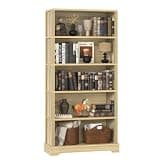 TVU 5-Tier Wooden Bookshelf, 65" Tall Farmhouse Style Open Bookcase, 31.5" W Standing Book Shelf with Storage, Suitable for Study, Living Room, Office, Natural Wood Color