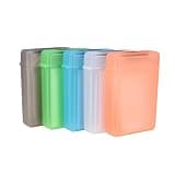 Hemobllo 5 Pack 3.5 Inch Hard Drive Case Anti-Static HDD Storage Box with Snap Lock and Label Plastic Portable Hard Disk Protective Shell for Desktop NAS Backup Multi-Color
