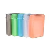 Hemobllo 5 Pack 3.5 Inch Hard Drive Case Anti-Static HDD Storage Box with Snap Lock and Label Plastic Portable Hard Disk Protective Shell for Desktop NAS Backup Multi-Color