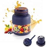 Portable Juicer Blender with Dual Lid,Blue:800ml
