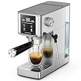 Electactic 20 Bar Espresso Machine with Milk Frother, Professional Espresso Coffee Maker for Cappuccino & Latte, Stainless Steel Espresso Maker with 40.6oz Removable Water Tank for Home Kitchen
